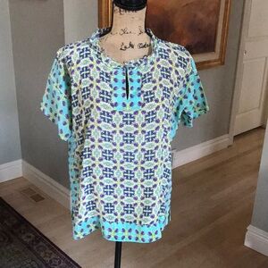 Sundance Catalog Silk Print Top XS